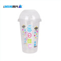 Al por mayor 16 oz Take Away Bebida fría Embalaje PP Taza desechable de jugo de helado transparente con tapa